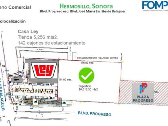 Casa en venta en Hermosillo, Sonora con amplio terreno comercial y microlocalización estratégica, ideal para inversión y desarrollo comercial, con superficie de 20,016.30 m² y fácil acceso a avenidas principales.