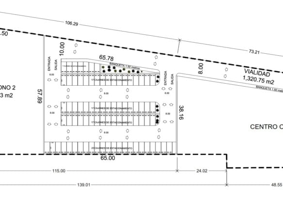 Amplia oferta de bienes raíces comerciales en Fompo, con planos detallados y diseños de centros comerciales y lotes industriales para inversión y desarrollo empresarial.