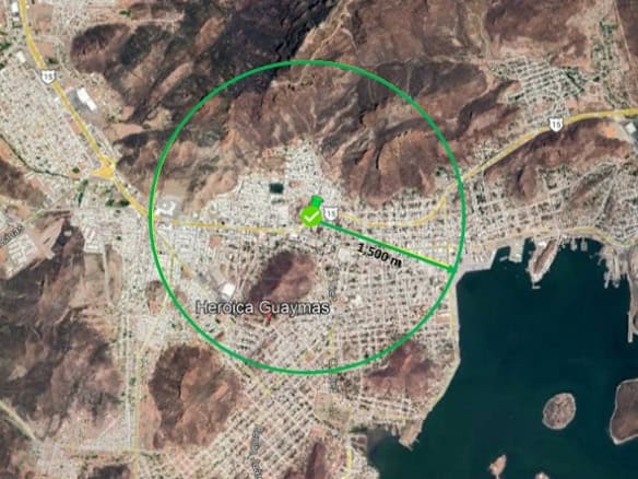 Espacio comercial en Heroica Guaymas, ideal para inversión inmobiliaria, cerca del lago y con excelente ubicación, con un radio de 1,500 metros para desarrollo de bienes raíces comerciales.