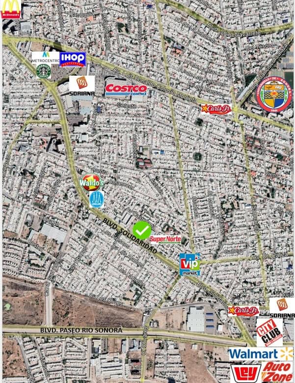 IHOP, Walmart y AutoZone en zona comercial de alta demanda en Ciudad Juárez, perfecto para inversiones en bienes raíces comerciales y expansión empresarial.
