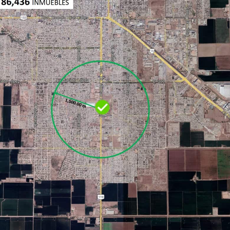 Amplia parcela comercial de 1,500 m² con excelente ubicación en una zona de alto crecimiento industrial y comercial, ideal para inversión y desarrollo inmobiliario en atención a la demanda del mercado local.