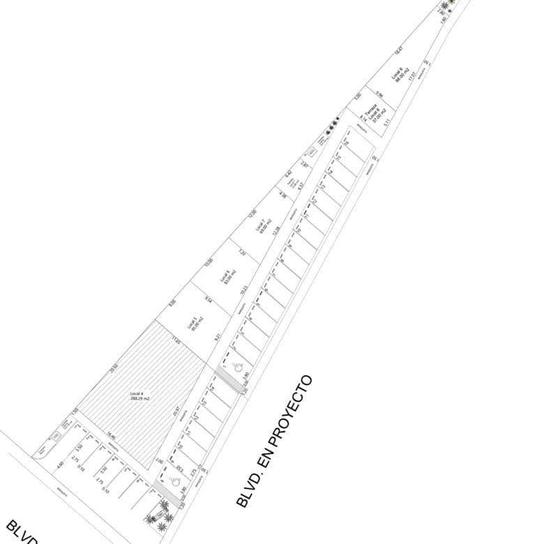 Amplia parcela de lotes comerciales en venta en un proyecto en desarrollo en una ubicación estratégica en la ciudad. Ideal para inversión y desarrollo inmobiliario comercial.