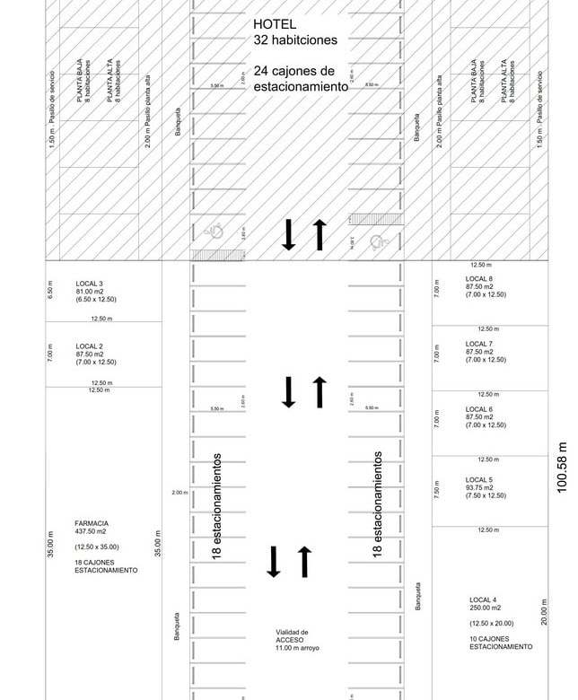 Nueva descripción sin título: Plano de terreno comercial para inversión en bienes raíces, con amplio espacio de 5432 m2, ideal para hotel, oficinas, estacionamientos y desarrollo de proyectos inmobiliarios, localizado en una zona estratégica.