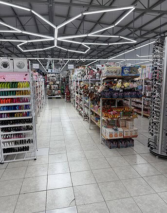 Amplios interiores con iluminación moderna en un establecimiento comercial de artículos variados, ideal para negocios y tiendas de conveniencia en ubicaciones estratégicas.